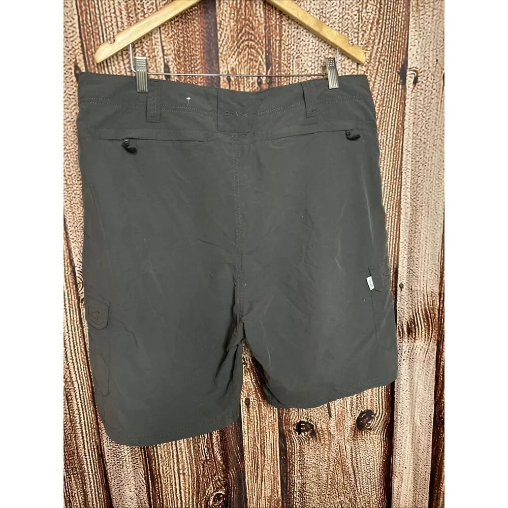 Orvis Cargo Shorts Mens 38 Gray Performance Stretch
